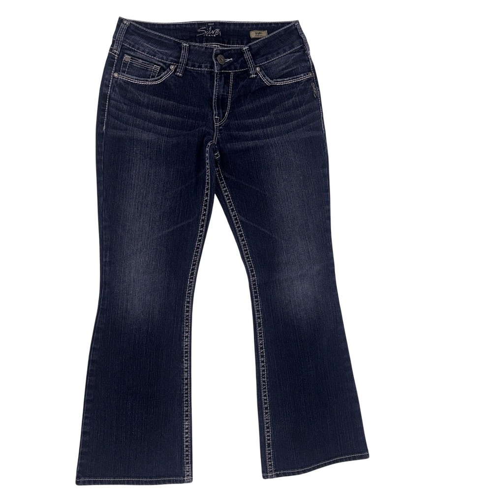 Silver Women's Suki Bootcut Jeans 28x30 Dark Wash Stitching Casual Y2K Retro‎
